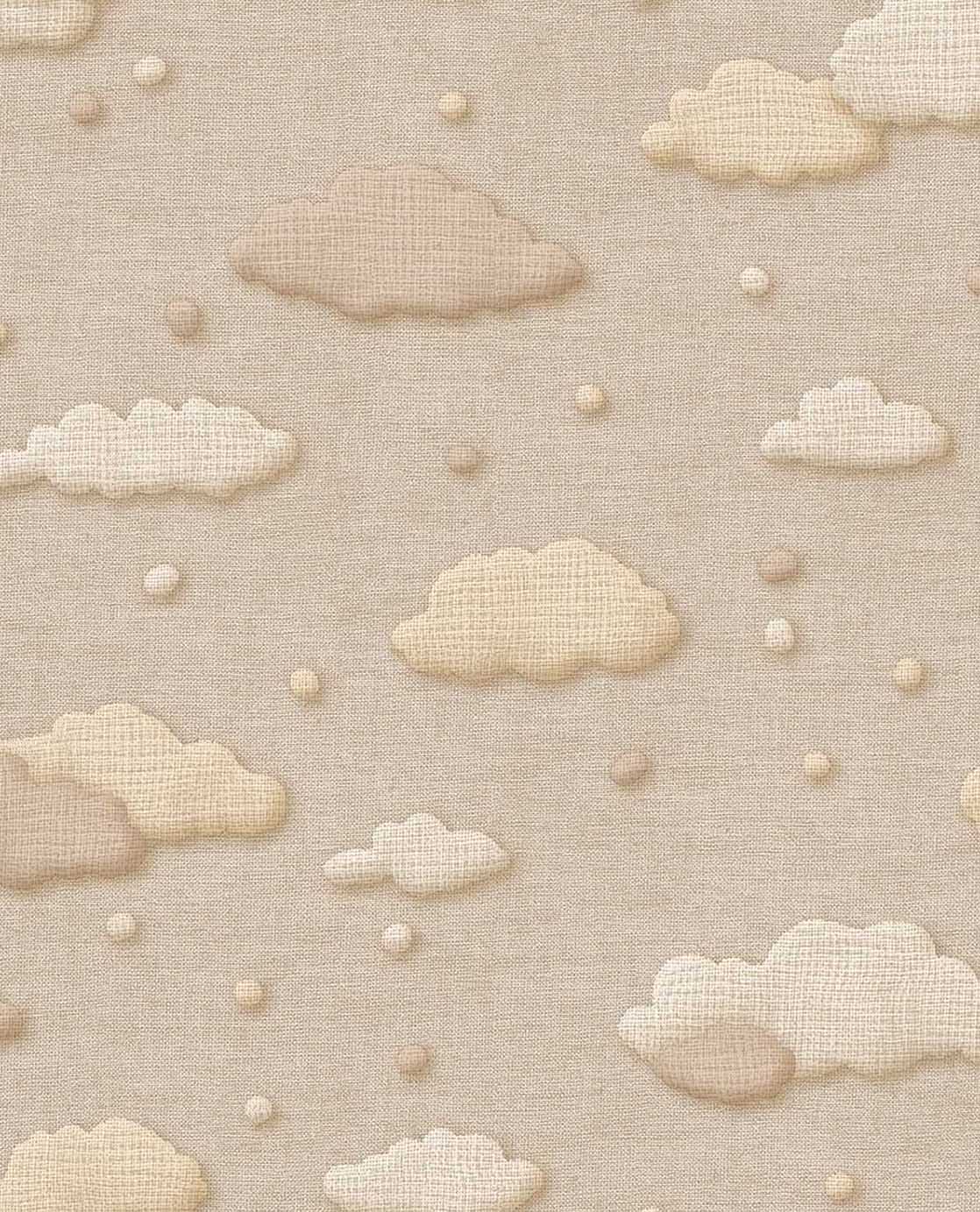 Eijffinger Tiny Treasures wolken behang voor de kinderkamer jongenskamer meisjeskamer babykamer neutrale babykamer beige 363160