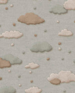 Eijffinger Tiny Treasures wolken behang voor de kinderkamer jongenskamer blauw bruin 363161