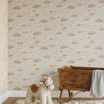 Eijffinger Tiny Treasures wolken behang voor de kinderkamer jongenskamer blauw bruin 363161