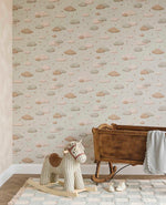 Eijffinger Tiny Treasures wolken behang voor de kinderkamer jongenskamer blauw bruin 363161