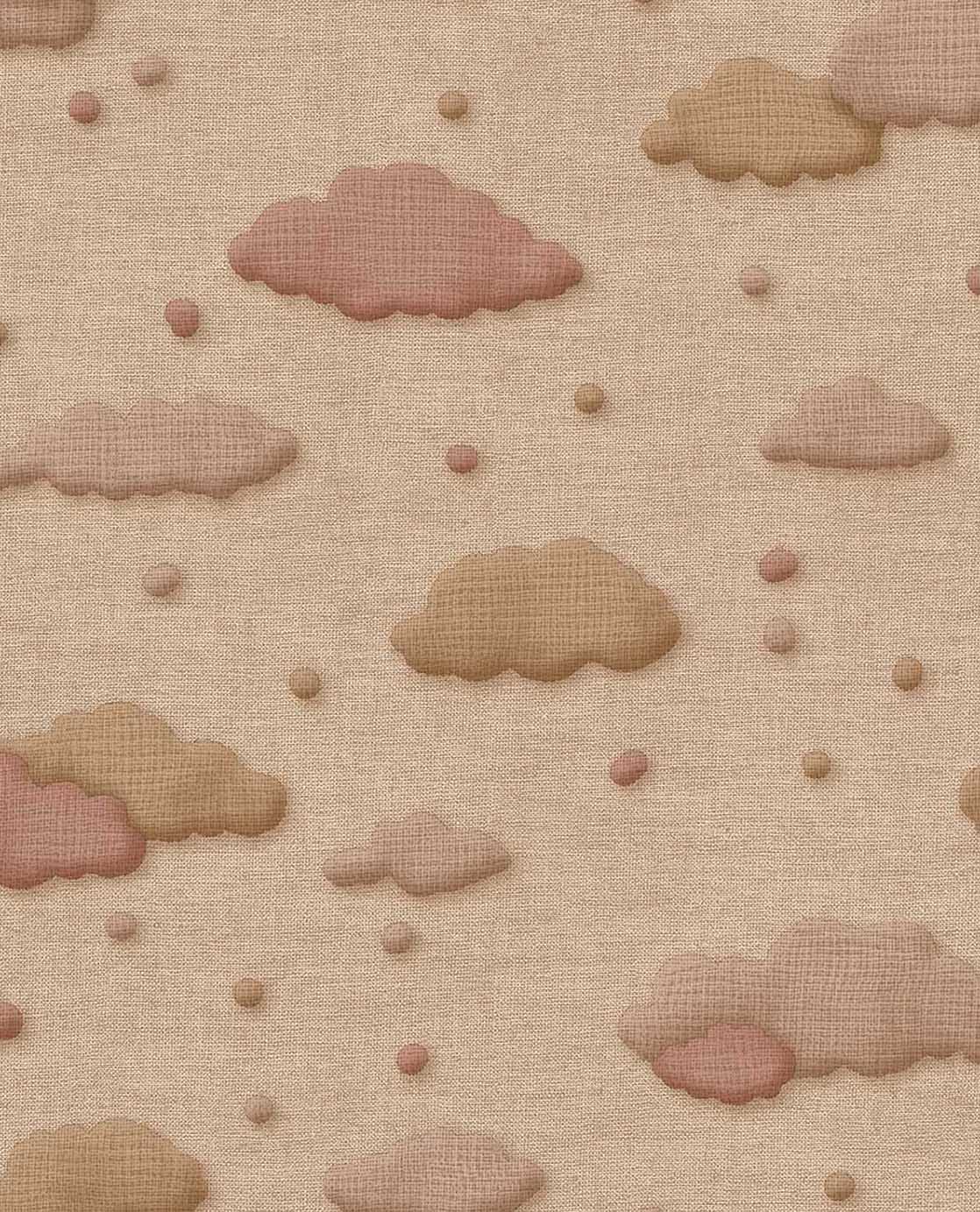 Eijffinger Tiny Treasures wolken behang voor de kinderkamer meisjeskamer babykamer terra roze 363162