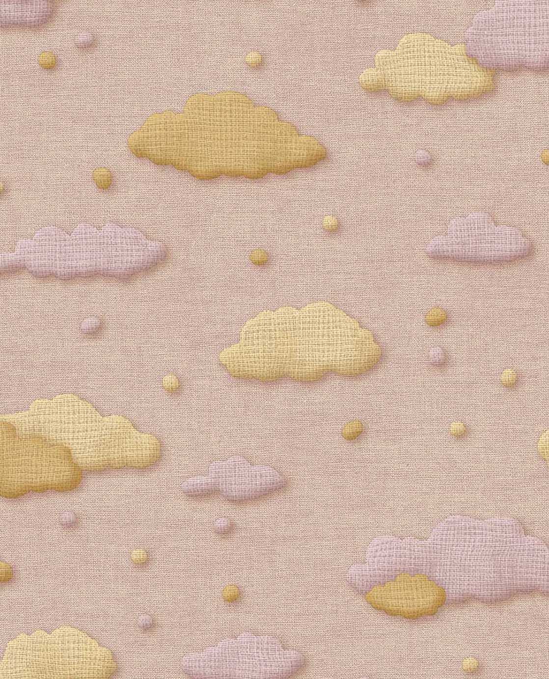 Eijffinger Tiny Treasures wolken behang voor de kinderkamer meisjeskamer babykamer roze 363164