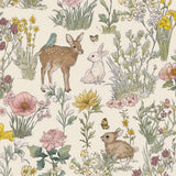 Bosdieren behang meisjeskamer eijffinger tiny treasures kinderbehang 363190 creme