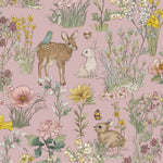 Bosdieren behang meisjeskamer eijffinger tiny treasures kinderbehang 363194 roze