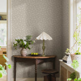 Myrthen Borastapeter bloemen behang voor de kinderkamer meisjeskamer babykamer khaki groen 5712