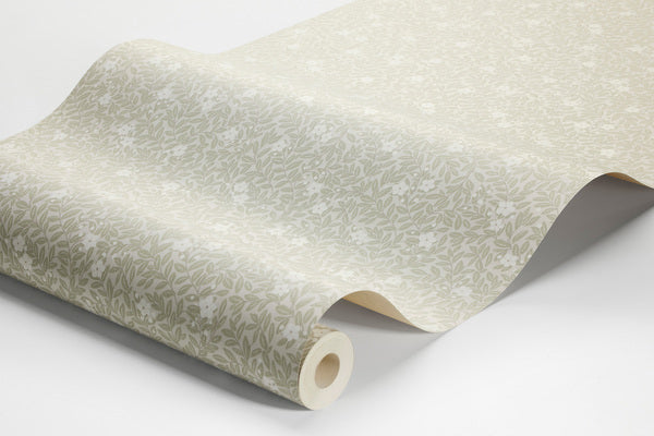 Myrthen Borastapeter bloemen behang voor de kinderkamer meisjeskamer babykamer khaki groen 5712