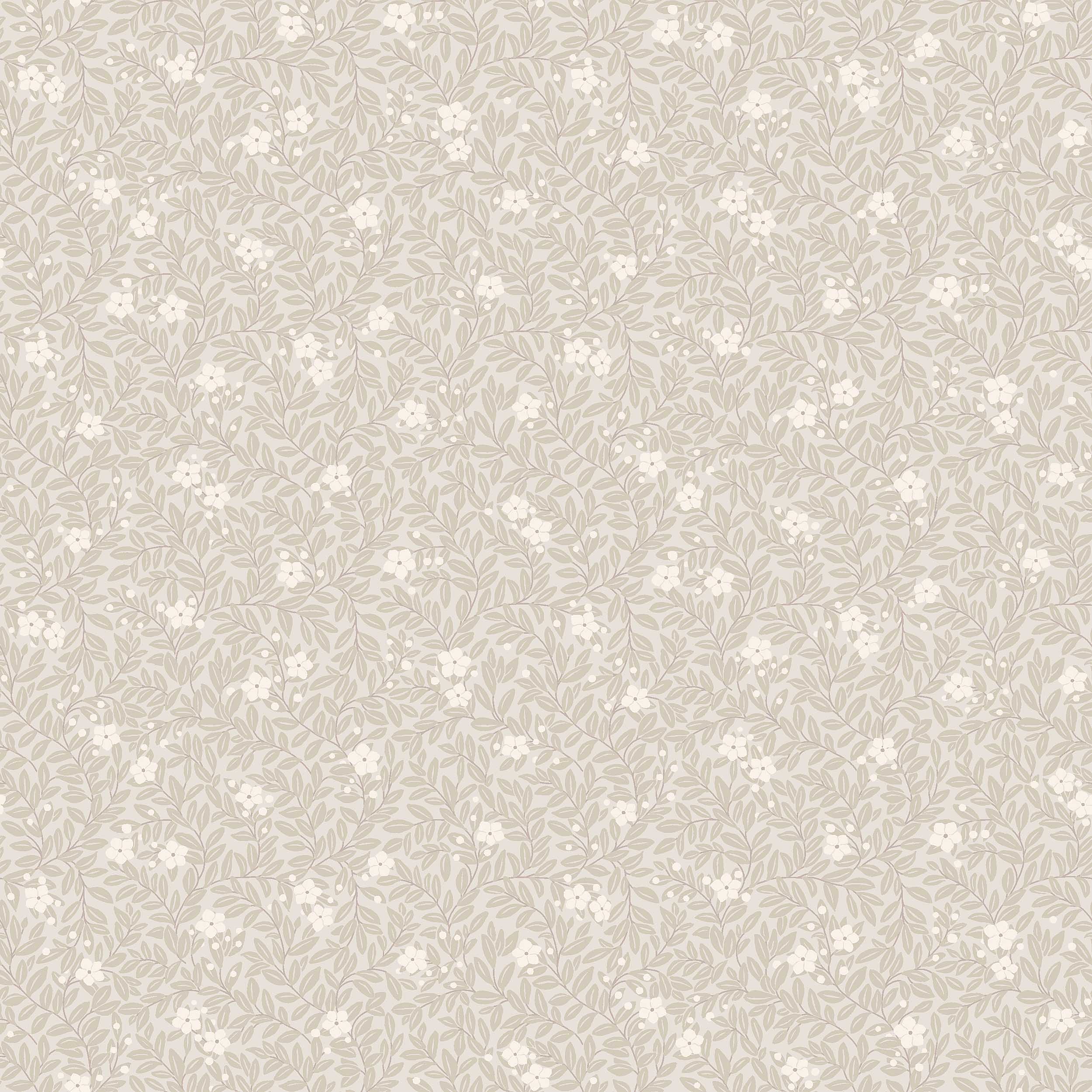 Myrten Borastapeter bloemen behang voor de meisjeskamer en babykamer beige 5713