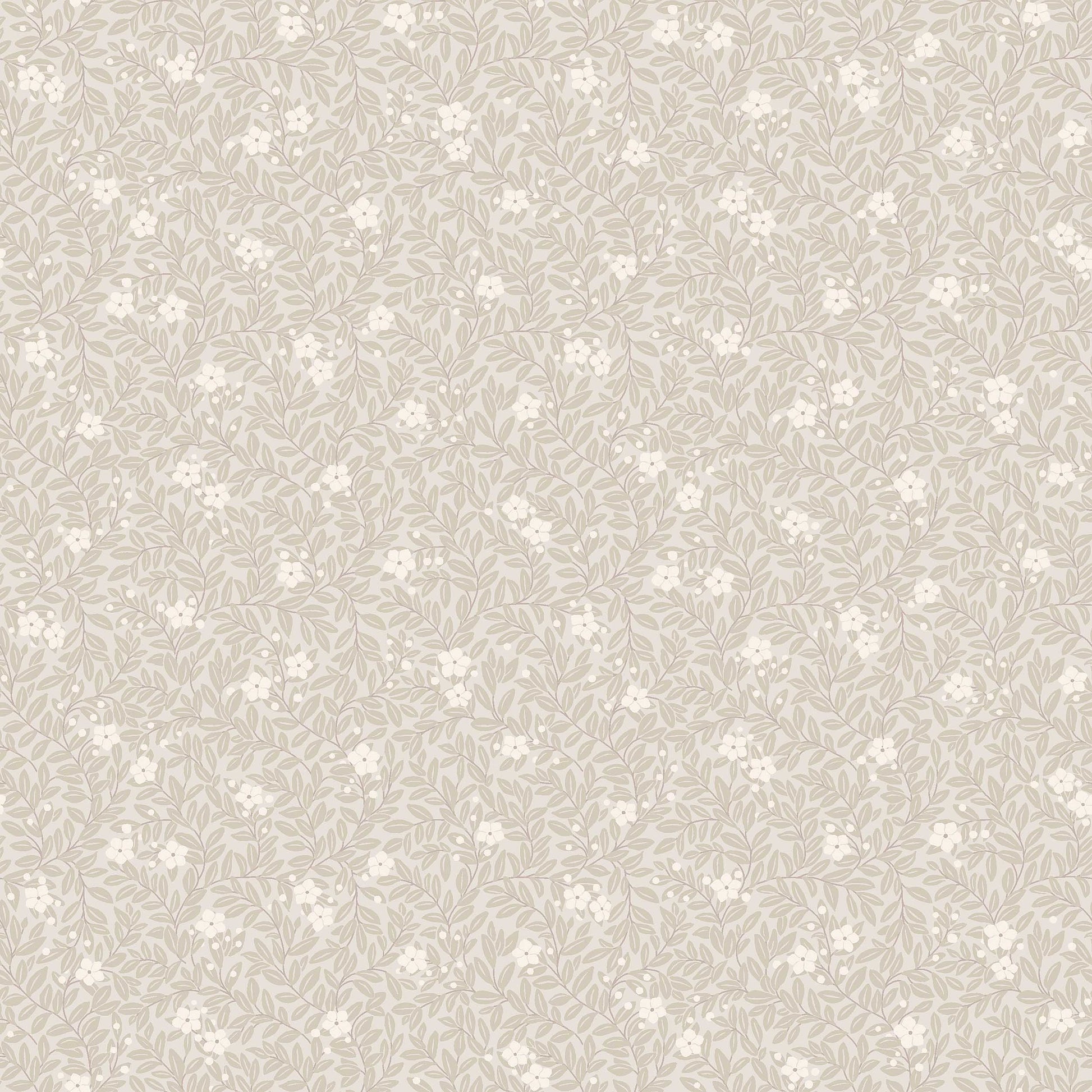 Myrten Borastapeter bloemen behang voor de meisjeskamer en babykamer beige 5713