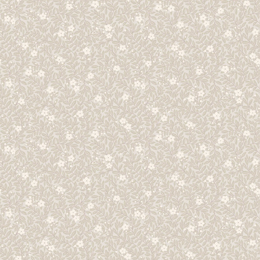 Myrten Borastapeter bloemen behang voor de meisjeskamer en babykamer beige 5713