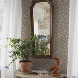 Myrten Borastapeter bloemen behang voor de meisjeskamer en babykamer groen donkergroen 5715