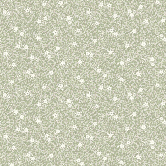 Borastapeter Myrten bloemen behang voor meisjekamer en babykamer groen beige 5731