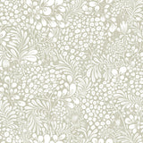 Midbec Siv bladeren en bloemen behang voor de babykamer of meisjeskamer warm beige 65131