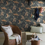 Borastapeter bosdieren behang voor de kinderkamer blauw 6920