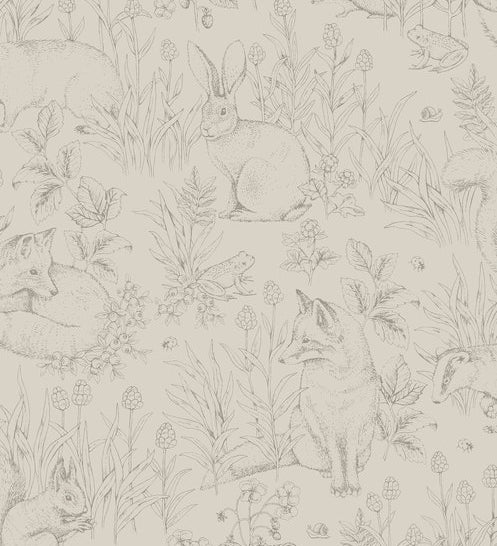 Borastapeter behang voor de kinderkamer Forest Friends bosdieren beige 6922 newbie 2