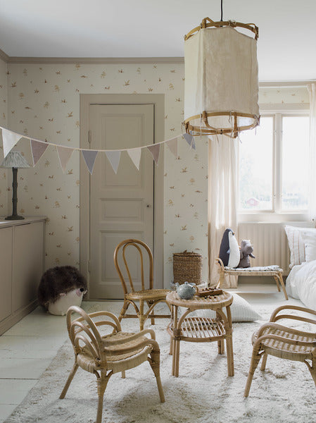 Borastapeter bosdieren behang voor de kinderkamer neutraal beige 6923