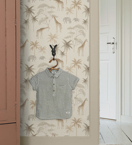 Borastapeter jungle behang voor de babykamer en kinderkamer beige 6938