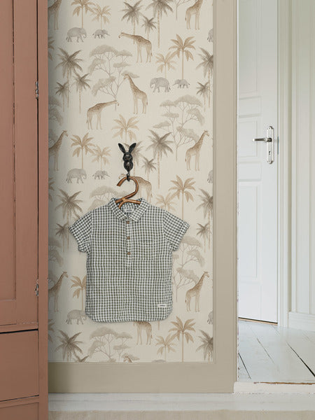 Borastapeter jungle behang voor de babykamer en kinderkamer beige 6938