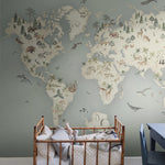 Borastapeter mural behang wereldkaart voor de kinderkamer 6946