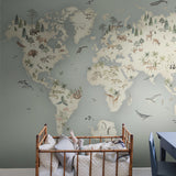 Borastapeter mural behang wereldkaart voor de kinderkamer 6946