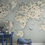Borastapeter mural behang wereldkaart voor de kinderkamer 6946