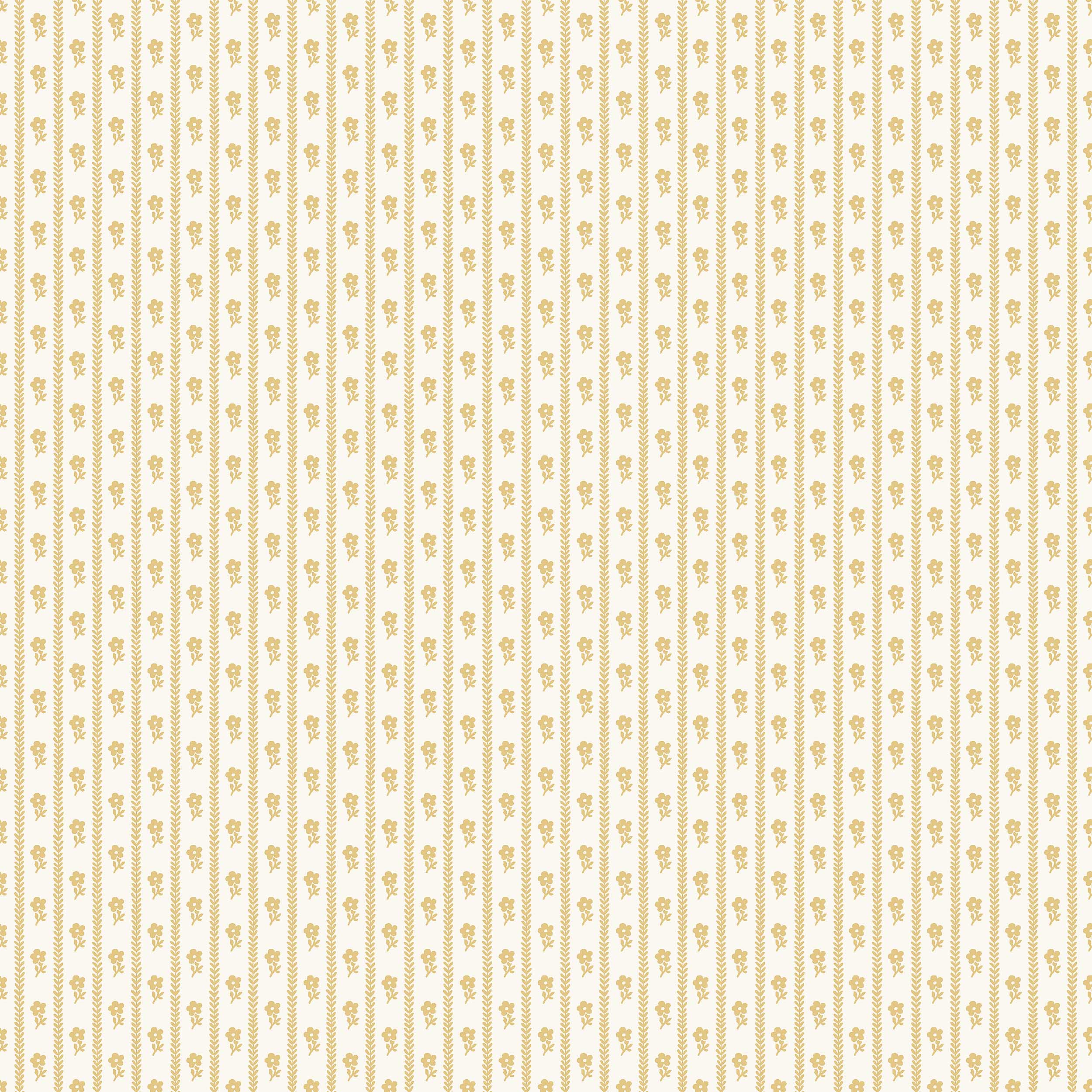 Borastapeter Lilla Lyckan bloemen behang meisjeskamer babykamer geel en creme 6953