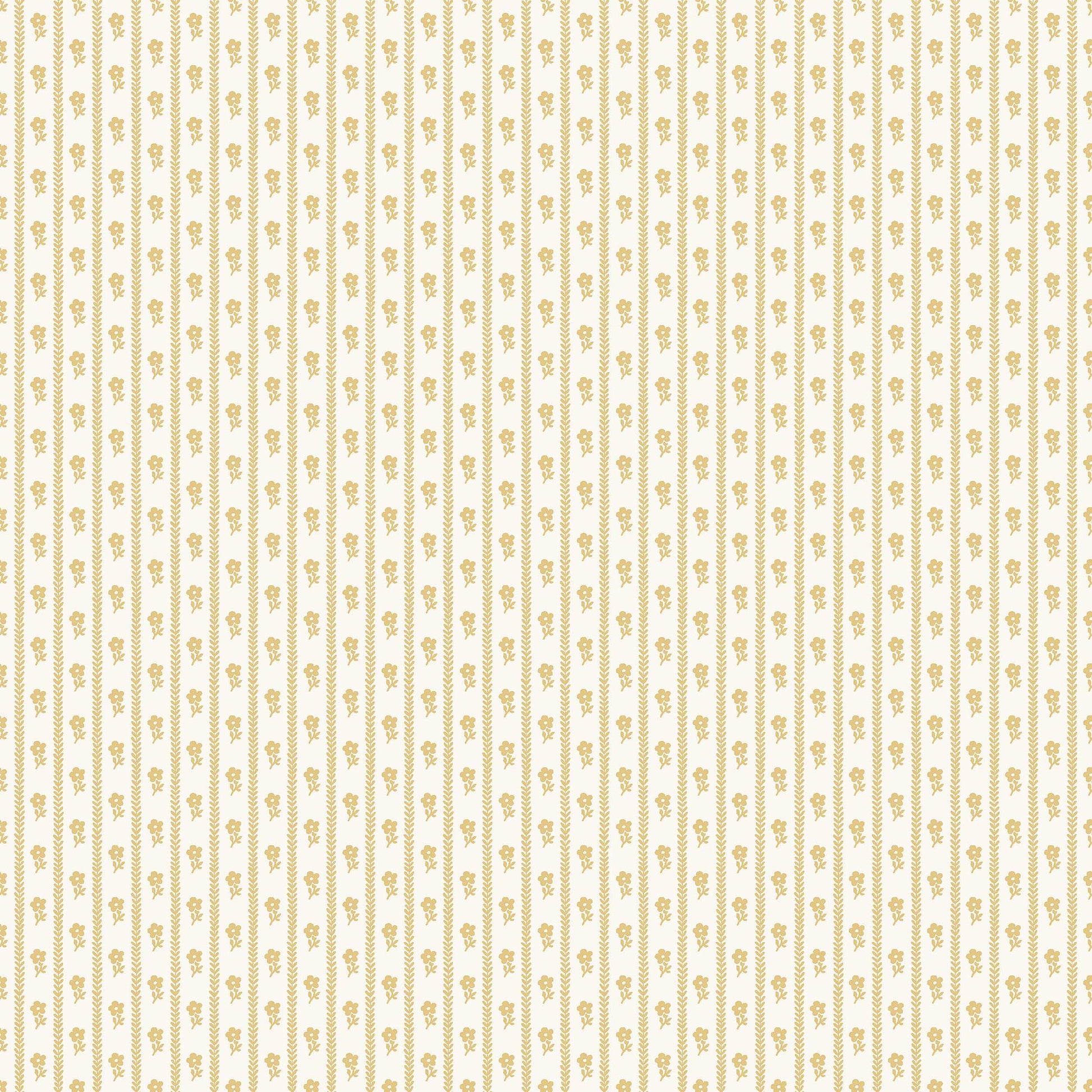 Borastapeter Lilla Lyckan bloemen behang meisjeskamer babykamer geel en creme 6953