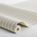 Borastapeter Pärlrand gestreept behang voor jongenskamer meisjeskamer en babykamer neutrale kinderkamer met stipjes beige 6979