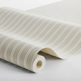 Borastapeter Pärlrand gestreept behang voor jongenskamer meisjeskamer en babykamer neutrale kinderkamer met stipjes beige 6979