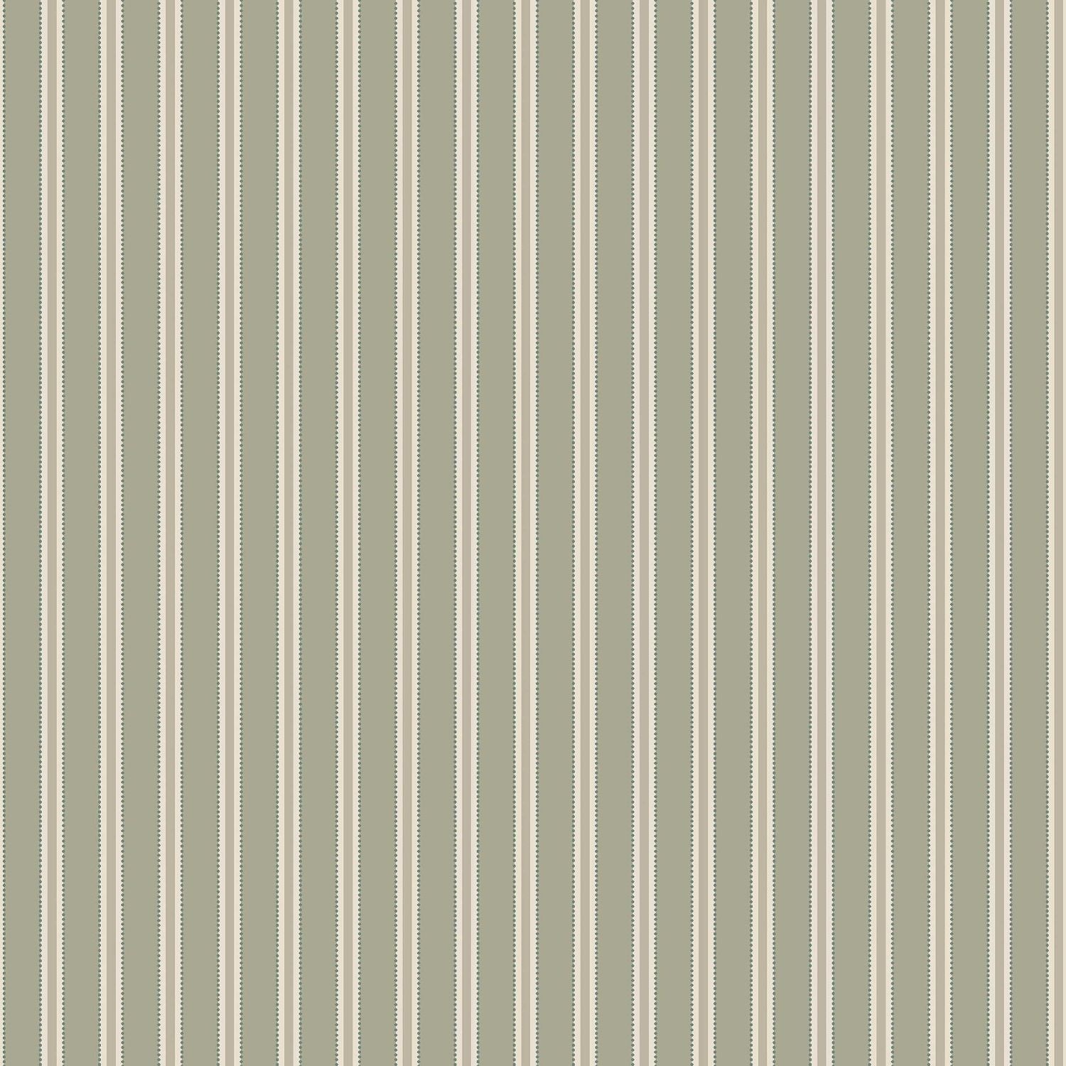 Borastapeter Pärlrand gestreept behang voor jongenskamer meisjeskamer en babykamer met stipjes groen beige 6980