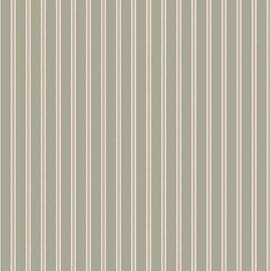 Borastapeter Pärlrand gestreept behang voor jongenskamer meisjeskamer en babykamer met stipjes groen beige 6980