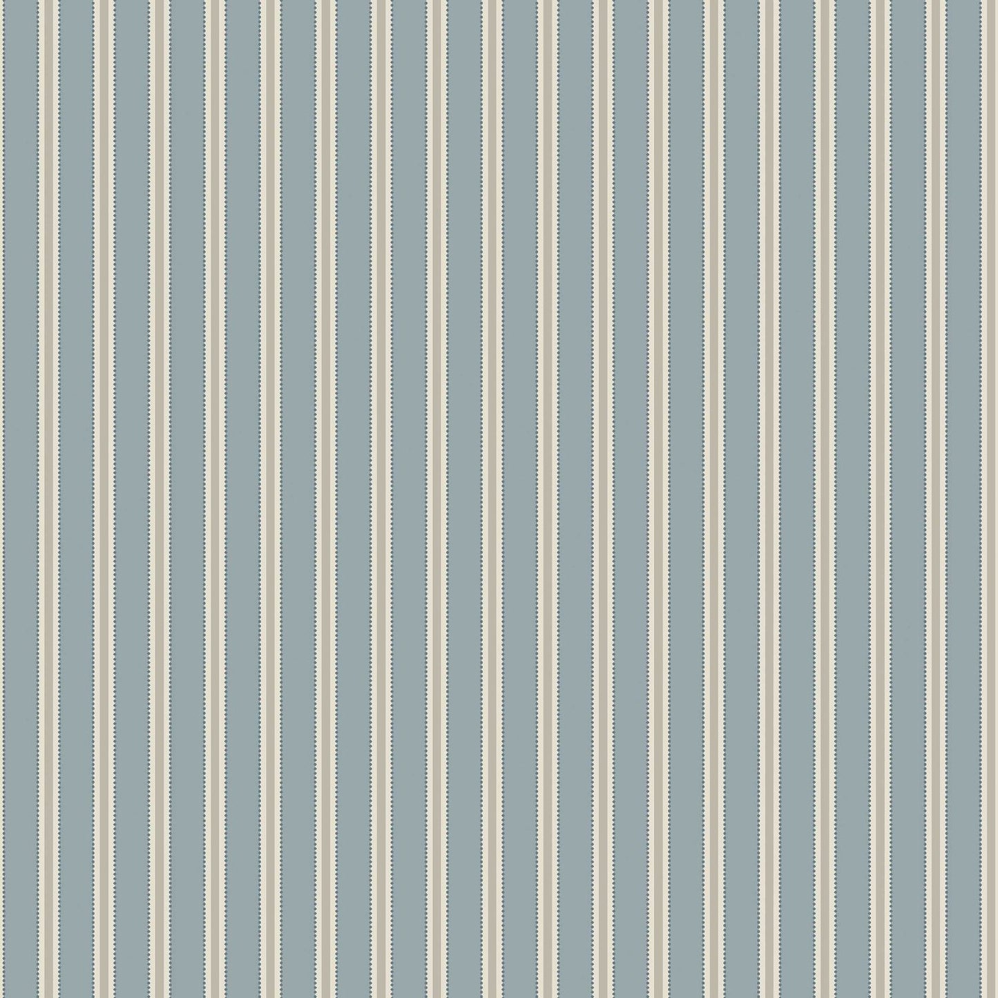 Borastapeter Pärlrand gestreept behang voor jongenskamer meisjeskamer en babykamer met stipjes blauw beige 6981