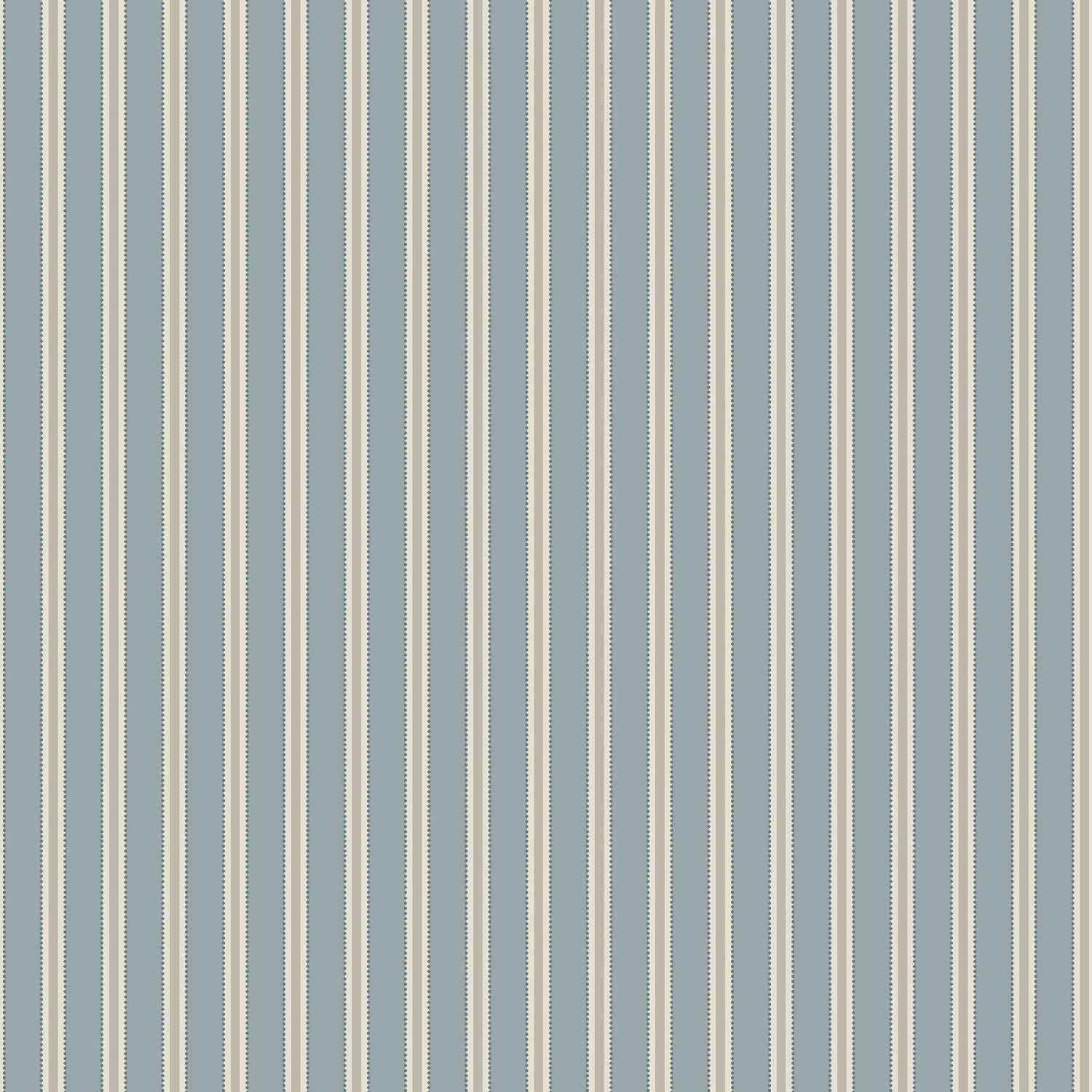Borastapeter Pärlrand gestreept behang voor jongenskamer meisjeskamer en babykamer met stipjes blauw beige 6981