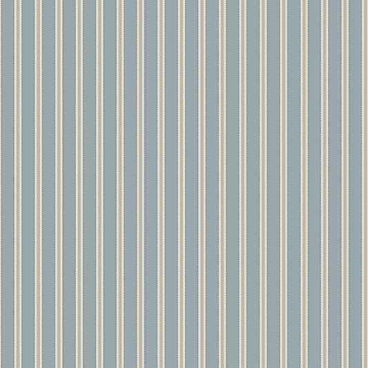 Borastapeter Pärlrand gestreept behang voor jongenskamer meisjeskamer en babykamer met stipjes blauw beige 6981