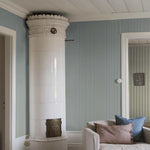 Borastapeter Pärlrand gestreept behang voor jongenskamer meisjeskamer en babykamer met stipjes blauw beige 6981