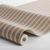 Borastapeter Pärlrand gestreept behang voor meisjeskamer en babykamer met stipjes terra beige 6982