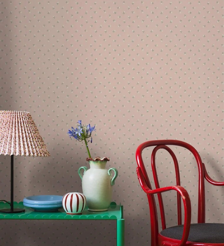 Borastapeter Petite Chérie bloemen behang meisjeskamer en babykamer roze