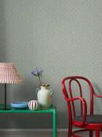 Borastapeter Petite Cherie bloemenbehang voor meisjeskamer en babykamer lichtgroen zachtgroen 7782