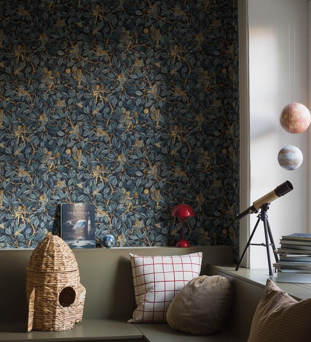 Borastapeter Fairies elfen behang voor meisjeskamer en babykamer Fairyland blauw 8142