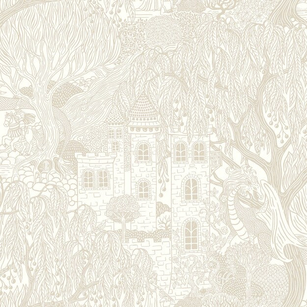 Kingdom of the Willow Borastapeter sprookjesbehang voor de kinderkamer, jongenskamer en neutrale kinderkamer beige 8143