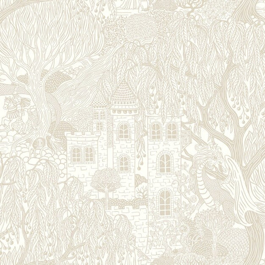 Kingdom of the Willow Borastapeter sprookjesbehang voor de kinderkamer, jongenskamer en neutrale kinderkamer beige 8143