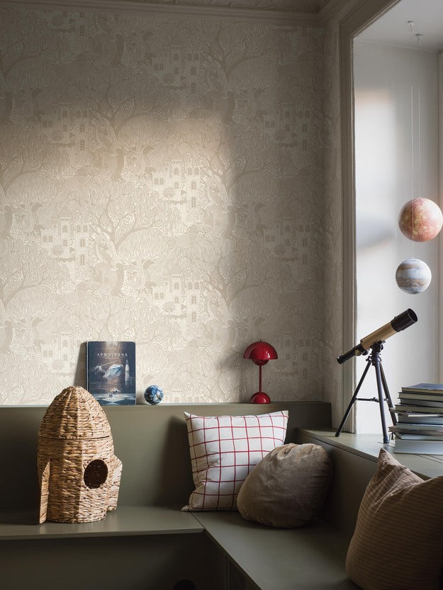Kingdom of the Willow Borastapeter sprookjesbehang voor de kinderkamer, jongenskamer en neutrale kinderkamer beige 8143