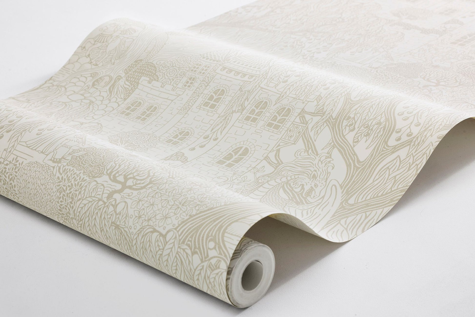 Kingdom of the Willow Borastapeter sprookjesbehang voor de kinderkamer, jongenskamer en neutrale kinderkamer beige 8143