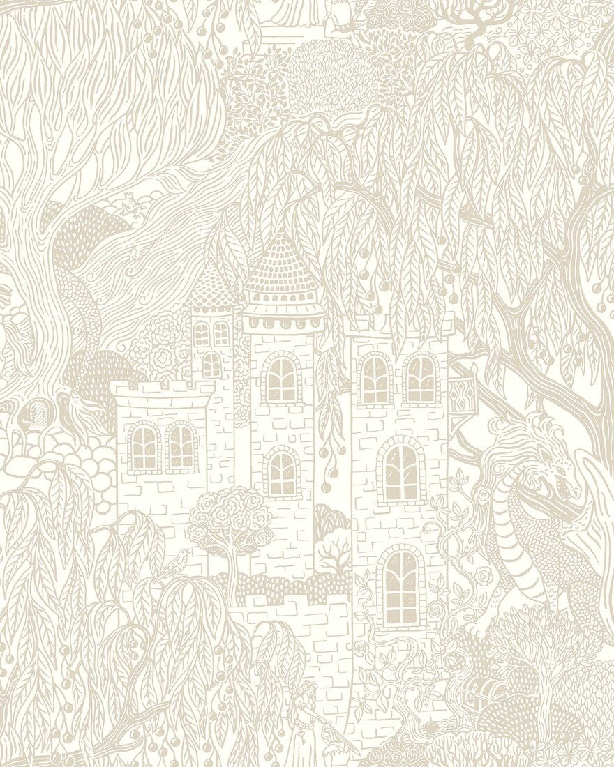 Kingdom of the Willow Borastapeter sprookjesbehang voor de kinderkamer, jongenskamer en neutrale kinderkamer beige 8143