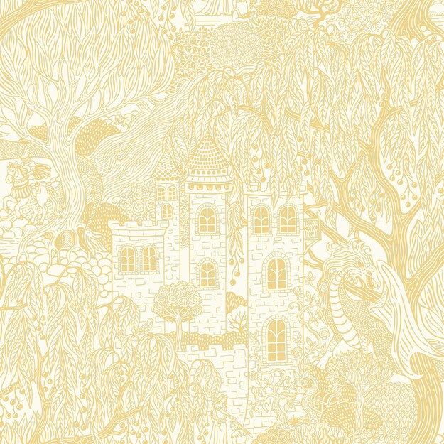 Kingdom of the Willow Borastapeter sprookjesbehang voor de kinderkamer, jongenskamer en neutrale kinderkamer geel 8145