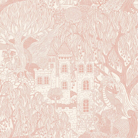 Kingdom of the Willow Borastapeter sprookjesbehang voor de kinderkamer, jongenskamer en neutrale kinderkamer roze 8146