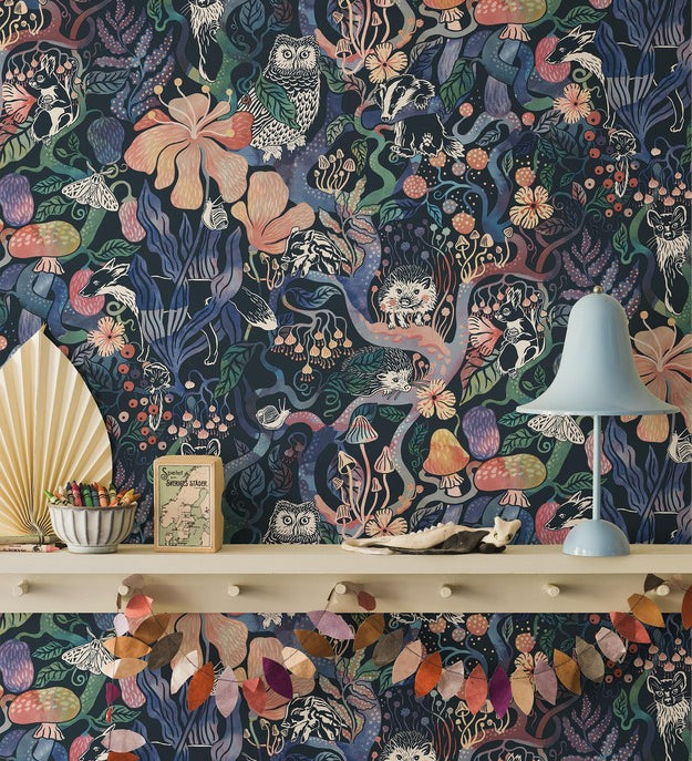 Magic Woods borastapeter fairyland sprookjesbos behang voor de kinderkamer meisjeskamer blauw 8150