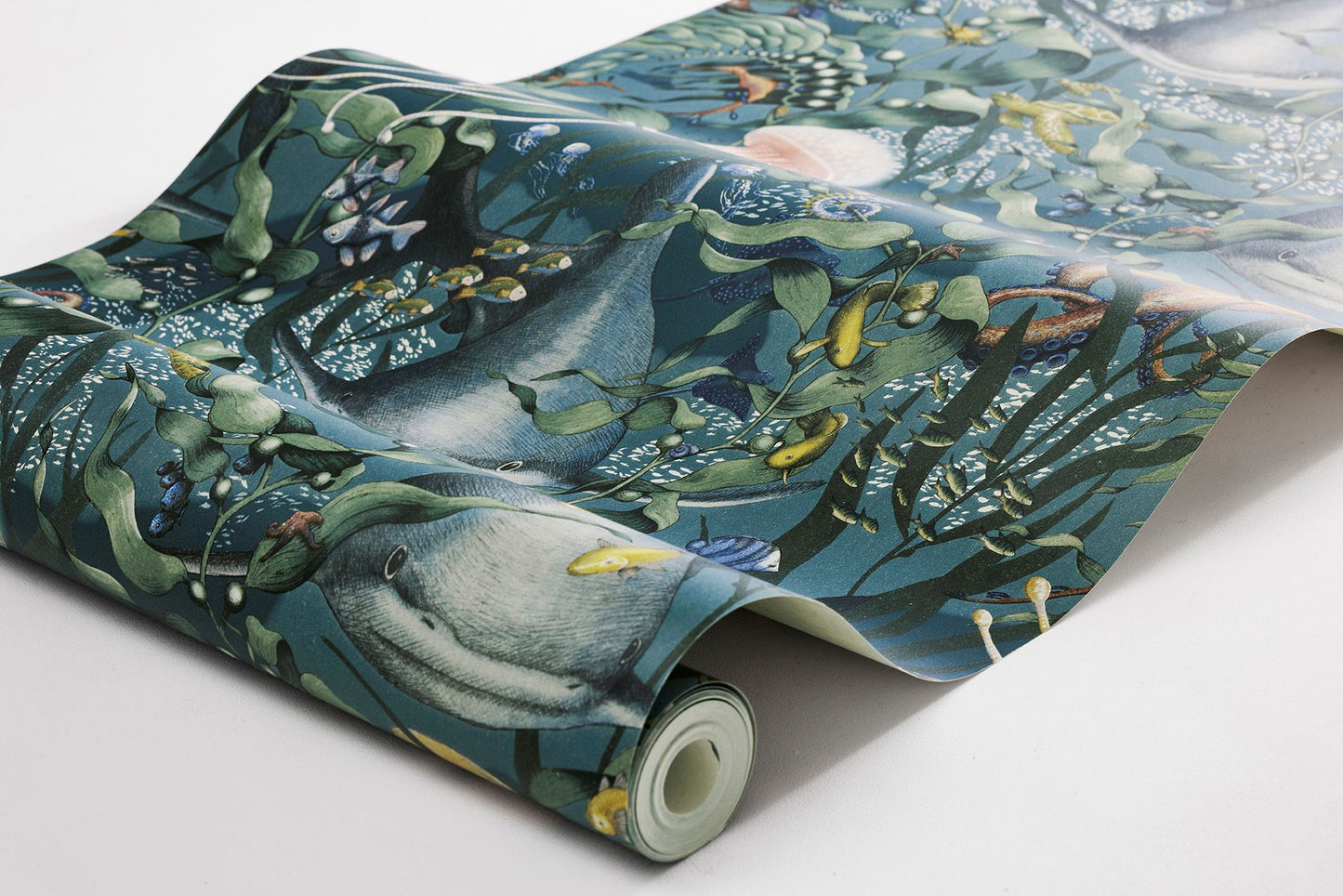 Underwater Magic Borastapeter zeedieren onderwater wereld behang voor de kinderkamer jongenskamer donkerblauw 8153