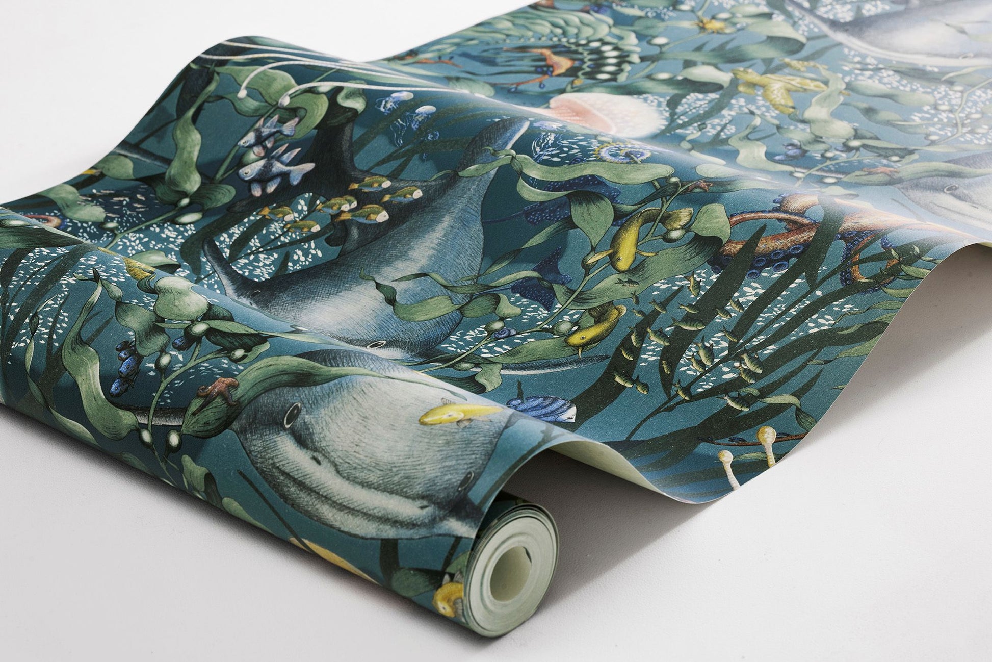 Underwater Magic Borastapeter zeedieren onderwater wereld behang voor de kinderkamer jongenskamer donkerblauw 8153