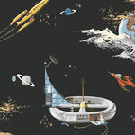 Space Adventure Borastapeter Fairyland ruimte behang voor de jongenskamer zwart 8155