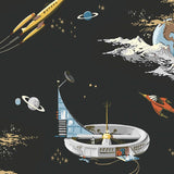 Space Adventure Borastapeter Fairyland ruimte behang voor de jongenskamer zwart 8155